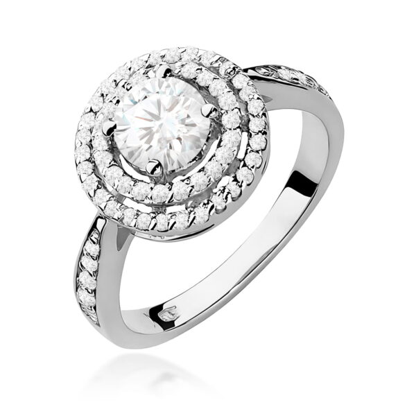 Białe Złoto Pierścionek z Diamentem Laboratoryjnym 0,75 ct