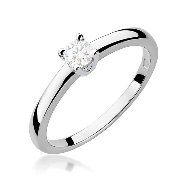 Białe Złoto Pierścionek z Diamentem 0,20 ct