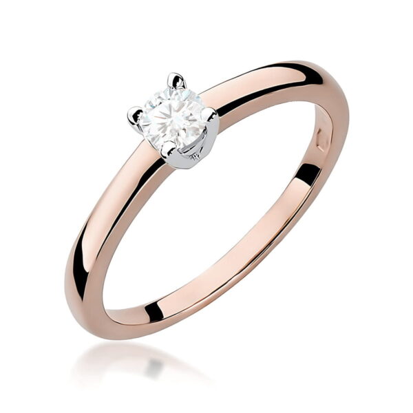 Różowe Złoto Pierścionek z Diamentem 0,25 ct