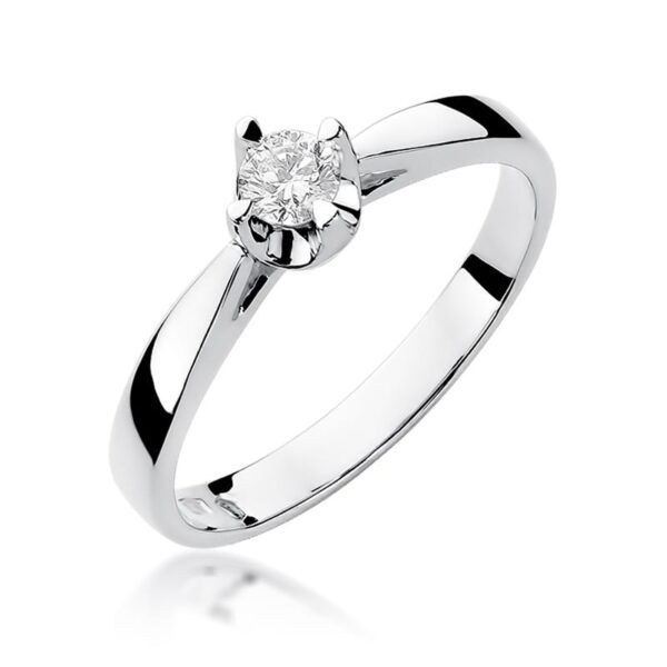 Białe Złoto Pierścionek z Diamentem 0,20 ct