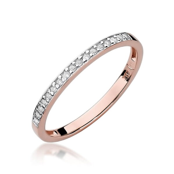 Różowe Złoto Pierścionek z Diamentami 0,085 ct