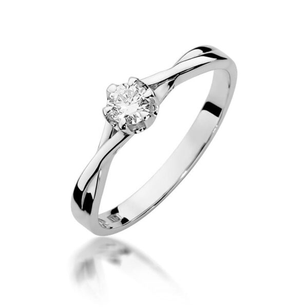 Białe Złoto Pierścionek z Diamentem 0,20 ct