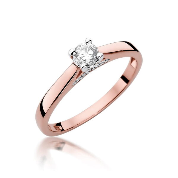 Różowe Złoto Pierścionek z Diamentem 0,25 ct