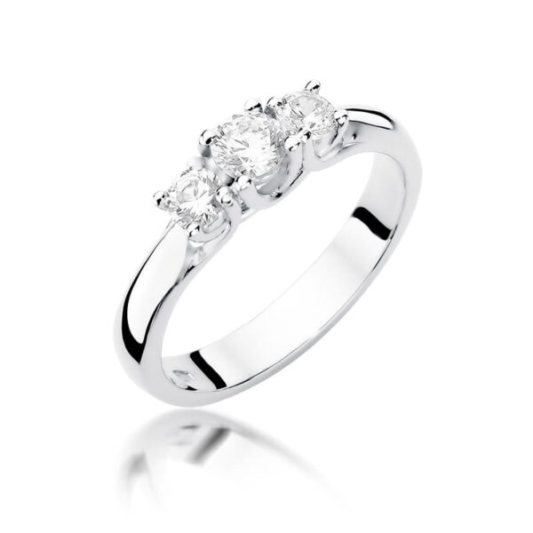 Białe Złoto Pierścionek z Diamentem 0,25 ct