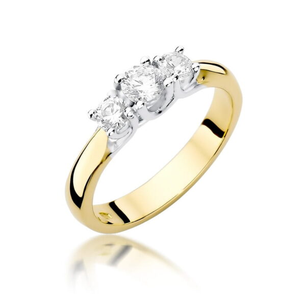 Żółte Złoto Pierścionek z Diamentem 0,25 ct