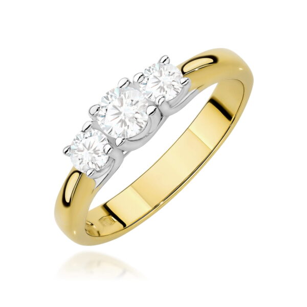 Żółte Złoto Pierścionek z Diamentem Laboratoryjnym 0,25 ct