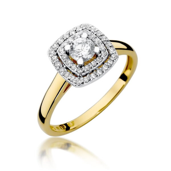 Żółte Złoto Pierścionek z Diamentem 0,30 ct