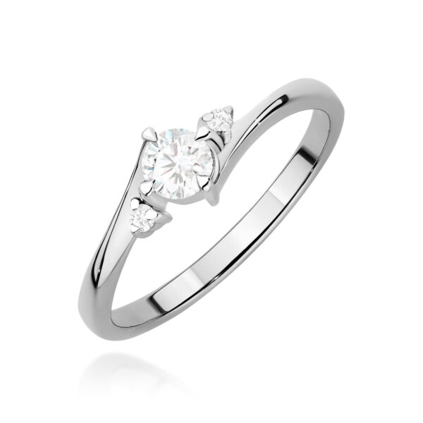 Białe Złoto Pierścionek z Diamentem 0,25 ct