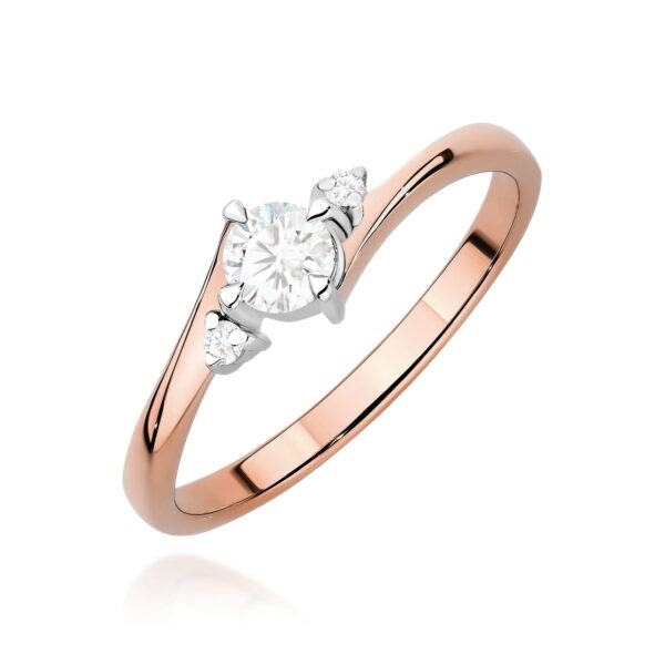 Różowe Złoto Pierścionek z Diamentem 0,25 ct