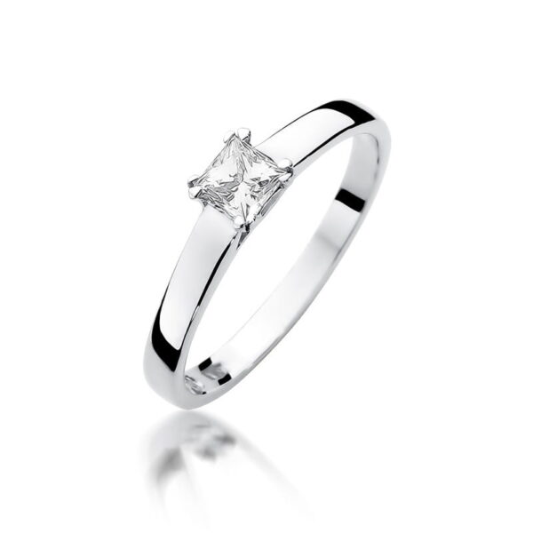 Białe Złoto Pierścionek z Diamentem 0,30 ct