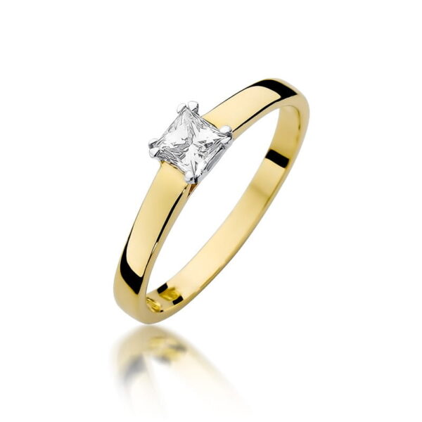 Żółte Złoto Pierścionek z Diamentem 0,30 ct