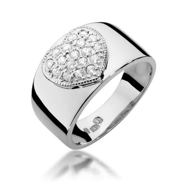 Białe Złoto Pierścionek z Diamentami 0,261 ct
