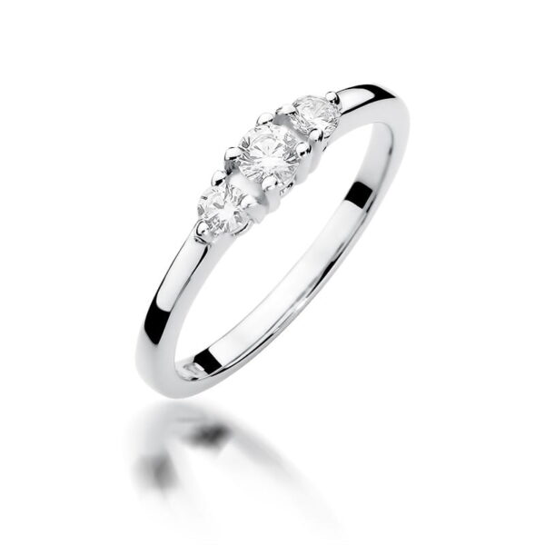 Białe Złoto Pierścionek z Diamentem 0,15 ct