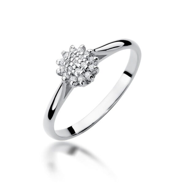 Białe Złoto Pierścionek z Diamentami 0,095 ct