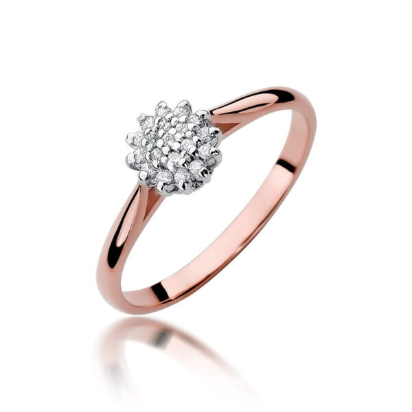 Różowe Złoto Pierścionek z Diamentami 0,095 ct