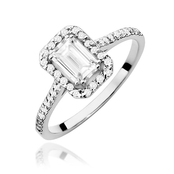Białe Złoto Pierścionek z Diamentem Laboratoryjnym 0,60 ct