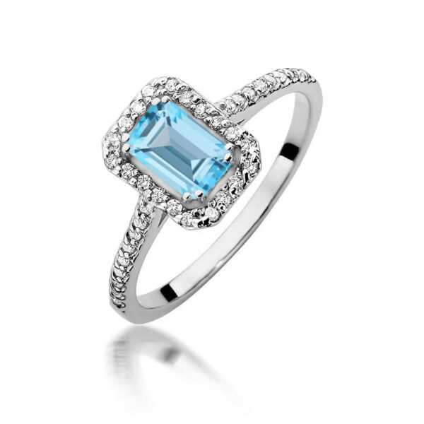 Białe Złoto Pierścionek z Topazem Swiss 0,65 ct