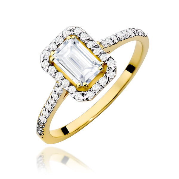 Żółte Złoto Pierścionek z Diamentem Laboratoryjnym 0,60 ct