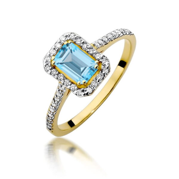 Żółte Złoto Pierścionek z Topazem Swiss 0,65 ct