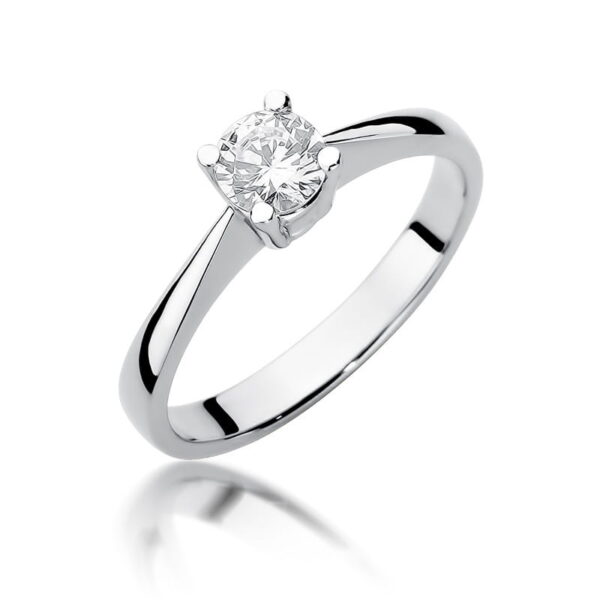 Białe Złoto Pierścionek z Diamentem 0,50 ct