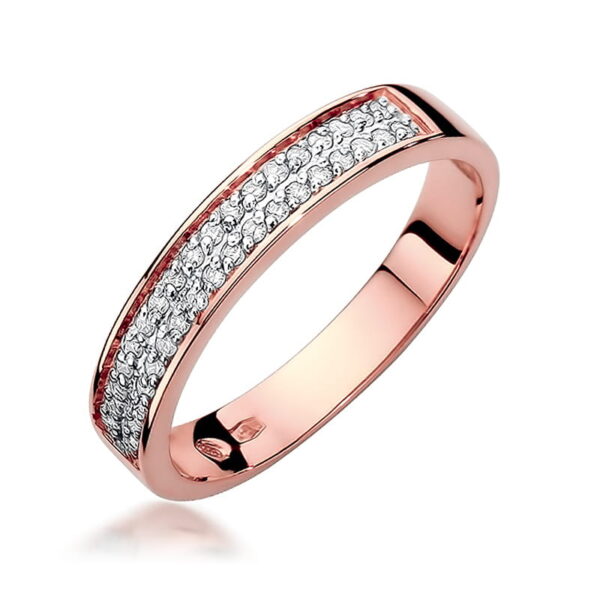 Różowe Złoto Pierścionek z Diamentami 0,18 ct