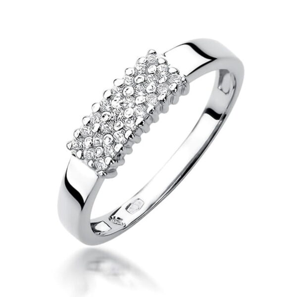 Białe Złoto Pierścionek z Diamentami 0,206 ct