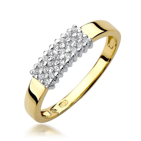 Żółte Złoto Pierścionek z Diamentami 0,206 ct