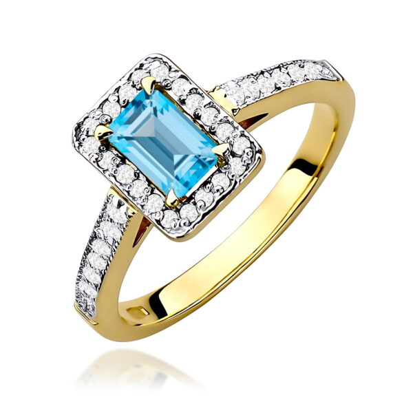 Żółte Złoto Pierścionek z Topazem Swiss 0,65 ct