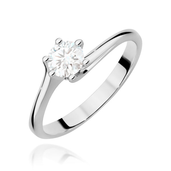 Białe Złoto Pierścionek z Diamentem 0,50 ct