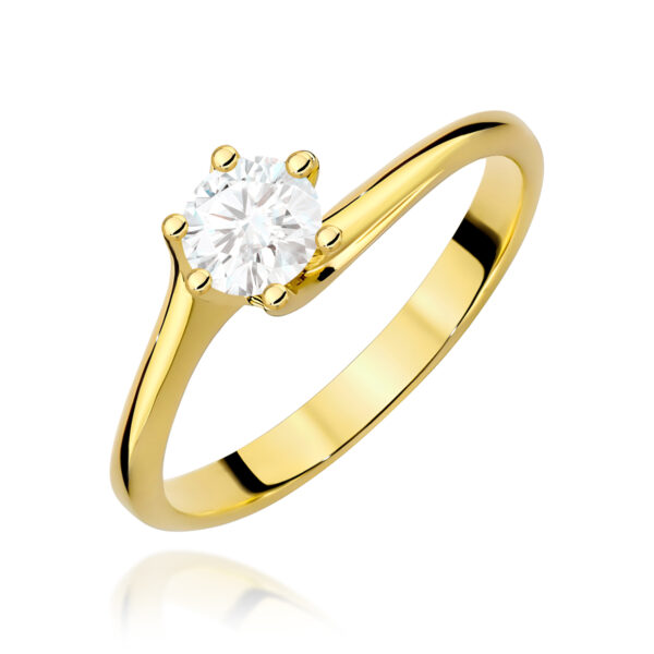 Żółte Złoto Pierścionek z Diamentem 0,50 ct