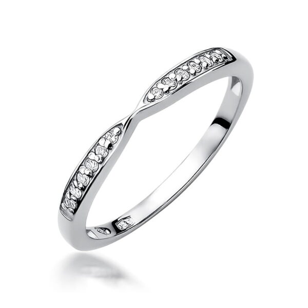 Białe Złoto Pierścionek z Diamentami 0,096 ct