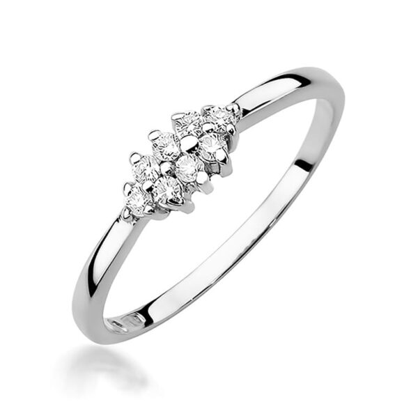 Białe Złoto Pierścionek z Diamentami 0,116 ct