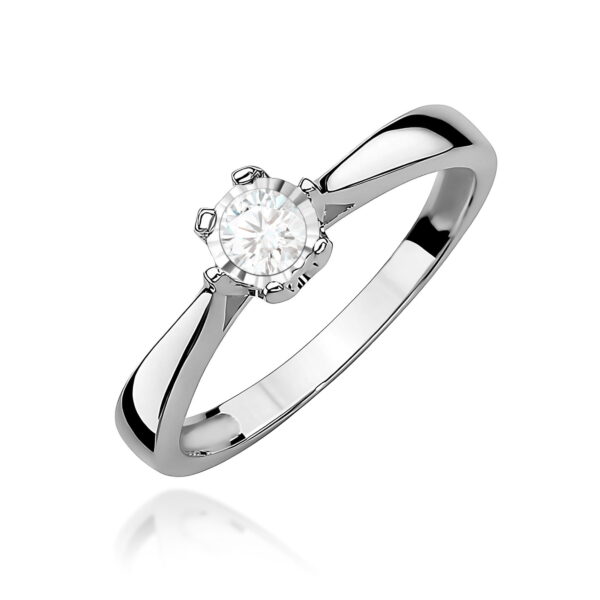 Białe Złoto Pierścionek z Diamentem 0,20 ct