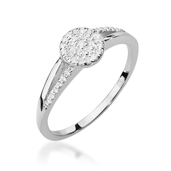 Białe Złoto Pierścionek z Diamentami 0,175 ct