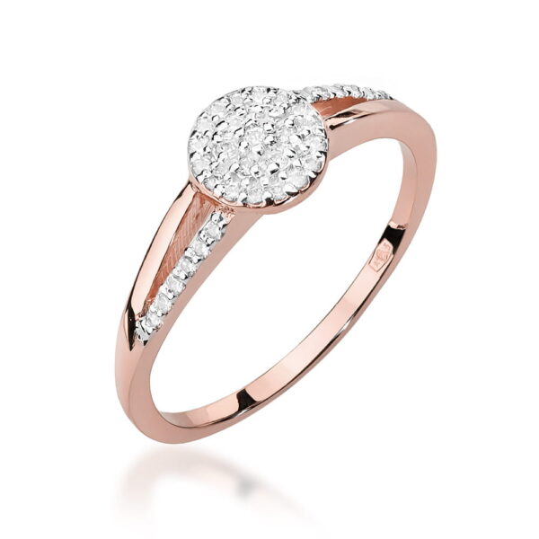 Różowe Złoto Pierścionek z Diamentami 0,175 ct