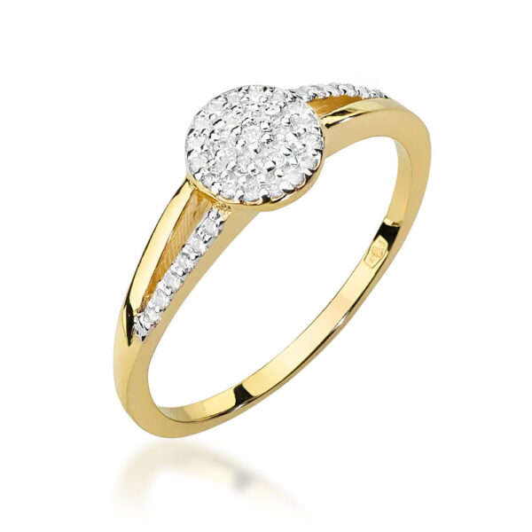 Żółte Złoto Pierścionek z Diamentami 0,175 ct