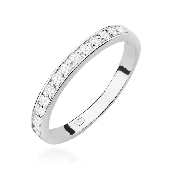 Białe Złoto Pierścionek z Diamentami 0,203 ct