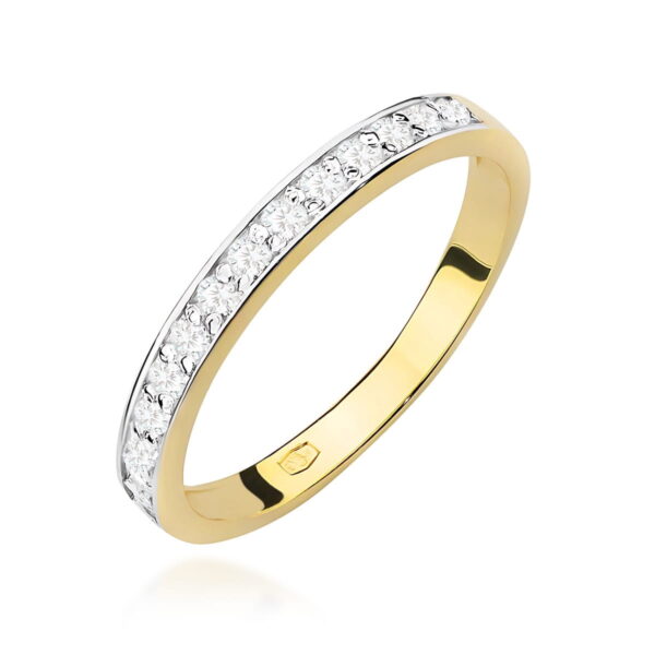 Żółte Złoto Pierścionek z Diamentami 0,203 ct