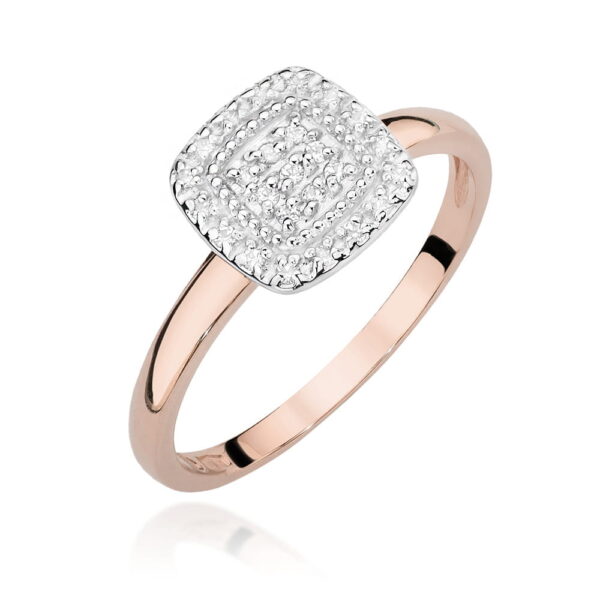 Różowe Złoto Pierścionek z Diamentami 0,125 ct