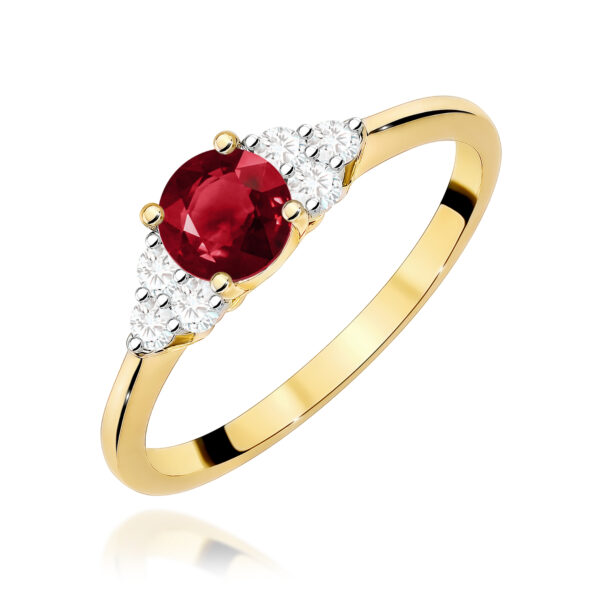 Żółte Złoto Pierścionek z Granatem 0,60 ct