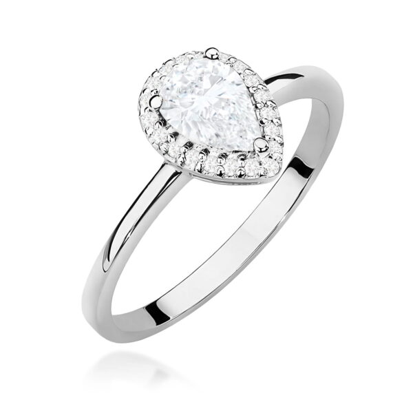 Białe Złoto Pierścionek z Diamentem Laboratoryjnym 0,65 ct