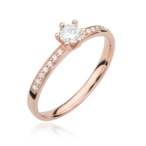 Różowe Złoto Pierścionek z Diamentem 0,25 ct