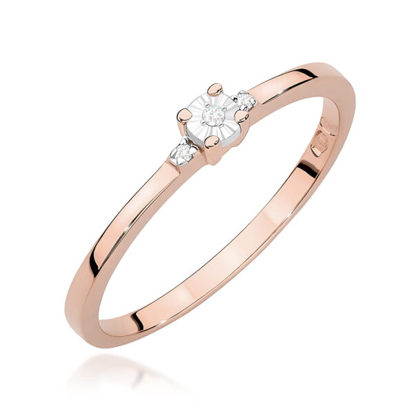 Różowe Złoto Pierścionek z Diamentem 0,0086 ct