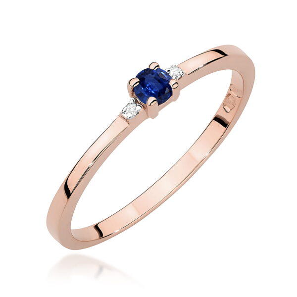 Różowe Złoto Pierścionek z Szafirem 0,15 ct