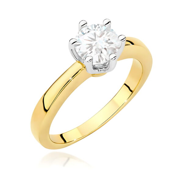 Żółte Złoto Pierścionek z Diamentem 0,70 ct