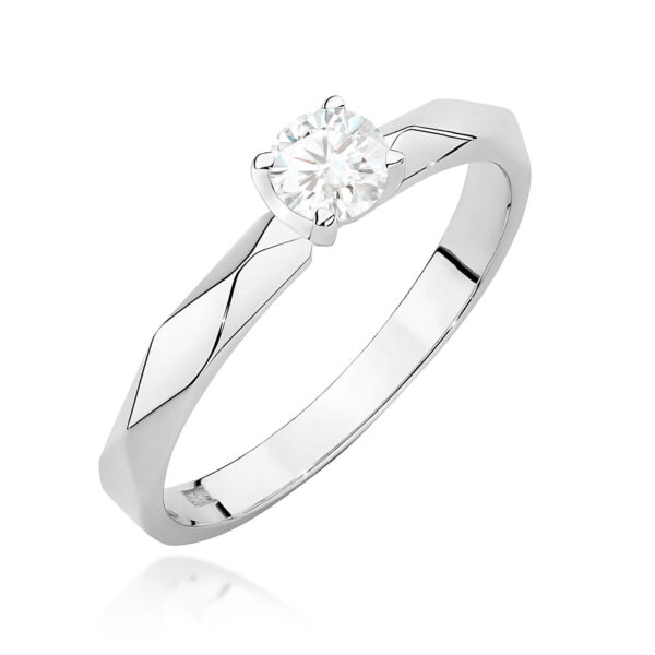 Białe Złoto Pierścionek z Diamentem 0,25 ct