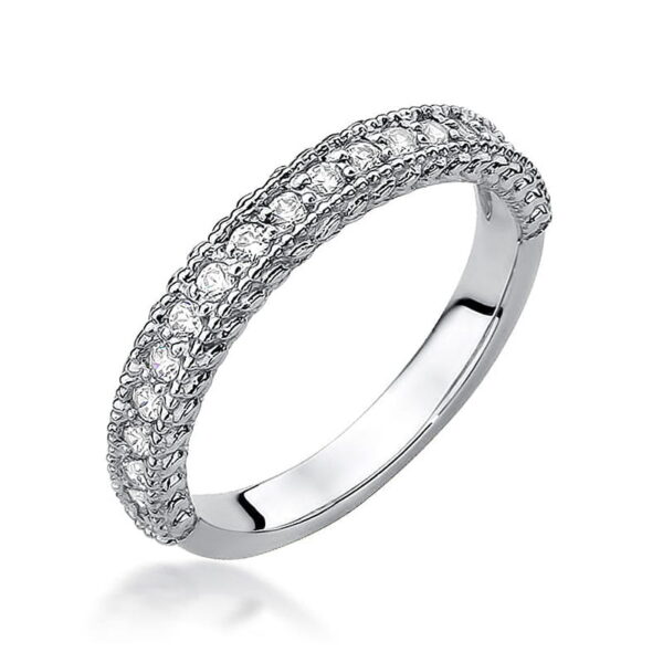 Białe Złoto Pierścionek z Diamentami 0,247 ct