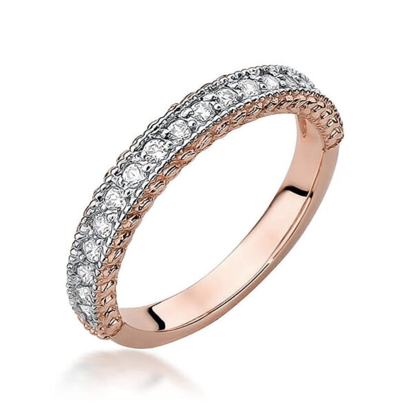 Różowe Złoto Pierścionek z Diamentami 0,247 ct