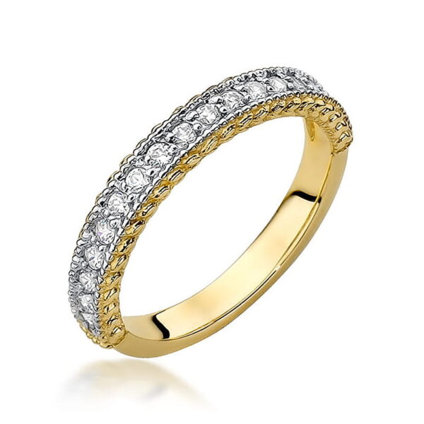 Żółte Złoto Pierścionek z Diamentami 0,247 ct
