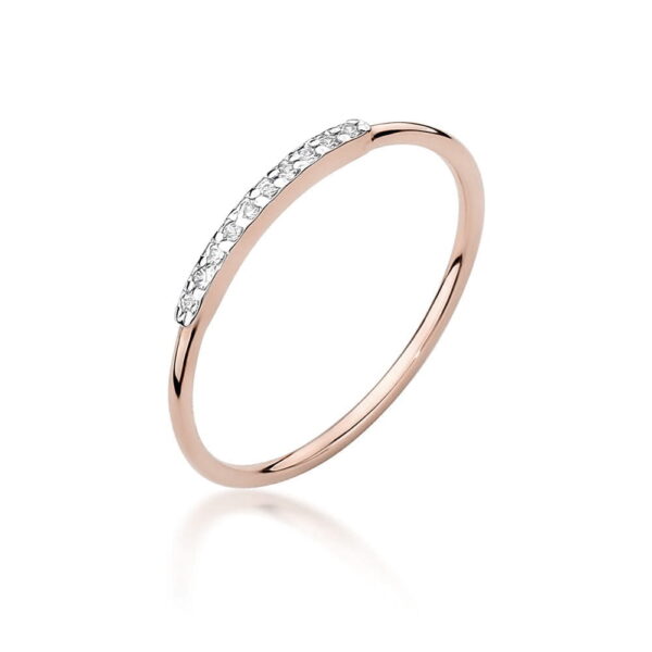 Różowe Złoto Pierścionek z Diamentami 0,05 ct
